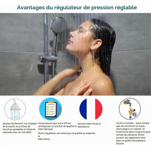 Manomètre pression d'eau 0-8 bar — Radial (raccord inférieur)
