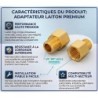 Lot de 2 adaptateurs laiton 1/4" NPT femelle vers 1/8" NPT mâle