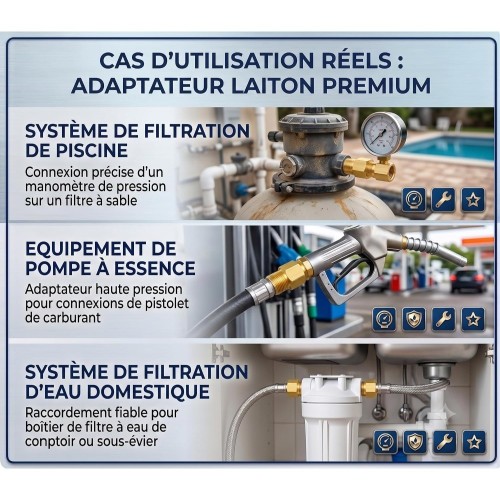 Lot de 2 adaptateurs laiton 1/4" NPT femelle vers 1/8" NPT mâle