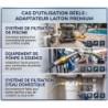 Lot de 2 adaptateurs laiton 1/4" NPT femelle vers 1/8" NPT mâle