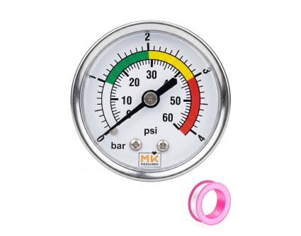 Manomètre de chaudière 0-4 bar à zones colorées | MK Measuring